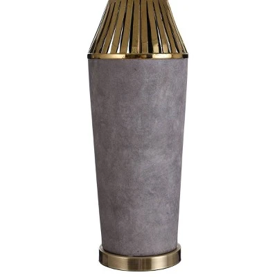 Ceramic Column with Slotted Top Table Lamp Gray - StyleCraft 4 Ceramic Column with Slotted Top Table Lamp Gray - StyleCraft - Image 4