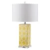 (Set of 2) 27" Quatrefoil Table Lamp Yellow (Includes CFL Light Bulb) - Safavieh