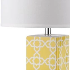 (Set of 2) 27" Quatrefoil Table Lamp Yellow (Includes CFL Light Bulb) - Safavieh 5 (Set of 2) 27" Quatrefoil Table Lamp Yellow (Includes CFL Light Bulb) - Safavieh -Desk Lamps sales shop unnamed file 4545