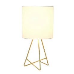 Down To The Wire Table Lamp with Fabric Shade Gold - Simple Designs