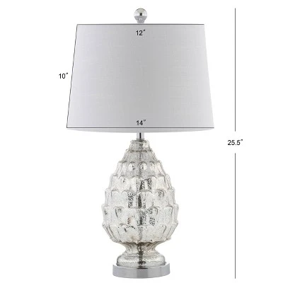 JONATHAN Y 25.5" (Set of 2) Artichoke Glass Table Lamp (Includes LED Light Bulb) Silver - JONATHAN Y 3 JONATHAN Y 25.5" (Set of 2) Artichoke Glass Table Lamp (Includes LED Light Bulb) Silver - JONATHAN Y - Image 3