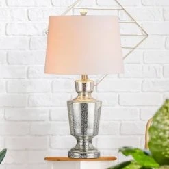 JONATHAN Y 26.5" Glass Olivia Table Lamp (Includes LED Light Bulb) Silver - JONATHAN Y 7 JONATHAN Y 26.5" Glass Olivia Table Lamp (Includes LED Light Bulb) Silver - JONATHAN Y -Desk Lamps sales shop unnamed file 4572