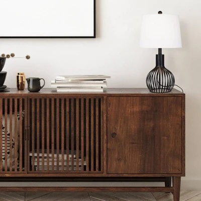 23" Farmhouse Table Lamp Black (Includes LED Light Bulb) - Cresswell Lighting 3 23" Farmhouse Table Lamp Black (Includes LED Light Bulb) - Cresswell Lighting - Image 3