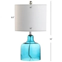 JONATHAN Y 19" Glass Gemma Bell Table Lamp Moroccan (Includes LED Light Bulb) Blue - JONATHAN Y -Desk Lamps sales shop unnamed file 4600