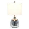 Glass Hammered Jar Table Lamp with Linen Shade White - Lalia Home