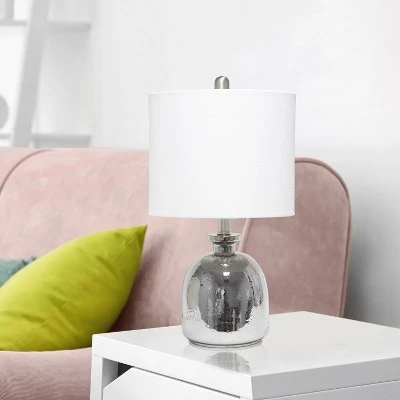 Glass Hammered Jar Table Lamp with Linen Shade White - Lalia Home 3 Glass Hammered Jar Table Lamp with Linen Shade White - Lalia Home - Image 3