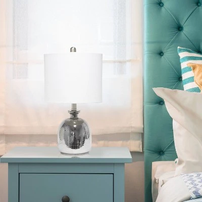 Glass Hammered Jar Table Lamp with Linen Shade White - Lalia Home 4 Glass Hammered Jar Table Lamp with Linen Shade White - Lalia Home - Image 4