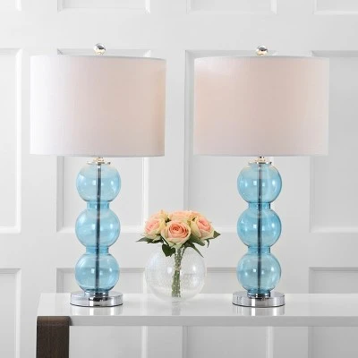 JONATHAN Y (Set Of 2) 27" Bella Glass Triple Sphere Table Lamp Sky Blue (Includes LED Light Bulb) - JONATHAN Y 1 JONATHAN Y (Set Of 2) 27" Bella Glass Triple Sphere Table Lamp Sky Blue (Includes LED Light Bulb) - JONATHAN Y