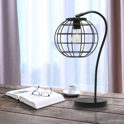 Metal Arched Cage Table Lamp Black - Lalia Home 2 Metal Arched Cage Table Lamp Black - Lalia Home - Image 2