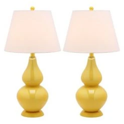 (Set of 2) 26" Cybil Double Gourd Lamp Yellow (Includes CFL Light Bulb) - Safavieh 6 (Set of 2) 26" Cybil Double Gourd Lamp Yellow (Includes CFL Light Bulb) - Safavieh -Desk Lamps sales shop unnamed file 4655