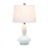 Glass Dollop Table Lamp with Fabric Shade White - Lalia Home