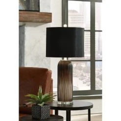 Set of 2 Abaness Table Lamps Black - Signature Design by Ashley -Desk Lamps sales shop unnamed file 4691