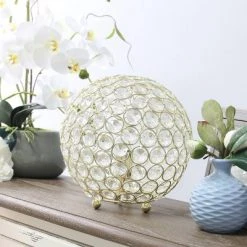 8" Crystal Ball Sequin Table Lamp Gold - Elegant Designs -Desk Lamps sales shop unnamed file 4707