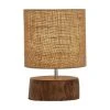 Olivia & May 14" Mahogany Wood Log Table Lamp with Jute Oval Shade Natural - Olivia & May