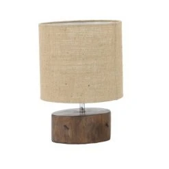 Olivia & May 14" Mahogany Wood Log Table Lamp with Jute Oval Shade Natural - Olivia & May -Desk Lamps sales shop unnamed file 4716