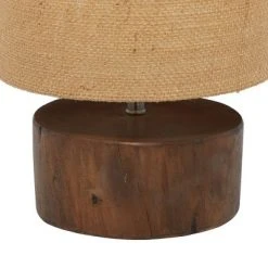 Olivia & May 14" Mahogany Wood Log Table Lamp with Jute Oval Shade Natural - Olivia & May -Desk Lamps sales shop unnamed file 4717