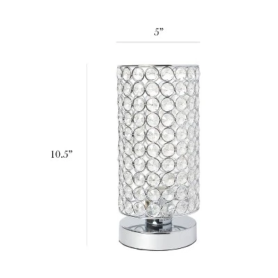 Elipse Crystal Bedside Nightstand Cylindrical Uplight Table Lamp Chrome - Elegant Designs 2 Elipse Crystal Bedside Nightstand Cylindrical Uplight Table Lamp Chrome - Elegant Designs - Image 2