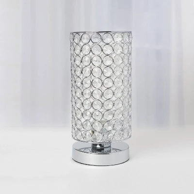 Elipse Crystal Bedside Nightstand Cylindrical Uplight Table Lamp Chrome - Elegant Designs 3 Elipse Crystal Bedside Nightstand Cylindrical Uplight Table Lamp Chrome - Elegant Designs - Image 3