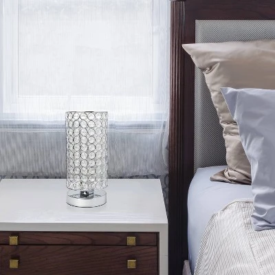 Elipse Crystal Bedside Nightstand Cylindrical Uplight Table Lamp Chrome - Elegant Designs 4 Elipse Crystal Bedside Nightstand Cylindrical Uplight Table Lamp Chrome - Elegant Designs - Image 4