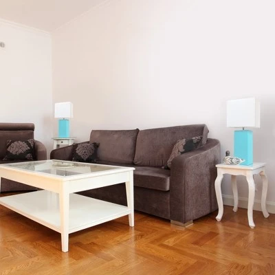 (2pk) 21" Monaco Avenue Modern Leather Table Lamp Aqua - Elegant Designs 2 (2pk) 21" Monaco Avenue Modern Leather Table Lamp Aqua - Elegant Designs - Image 2