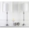 (Set of 2) 31" Erica Crystal Candlestick Lamp Clear (Includes CFL Light Bulb) - Safavieh