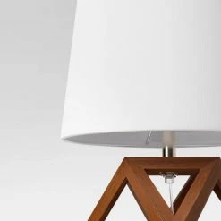 Geometric Wood Figural Accent Lamp Brown - Threshold™ -Desk Lamps sales shop unnamed file 4765