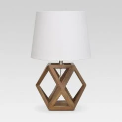 Geometric Wood Figural Accent Lamp Brown - Threshold™ -Desk Lamps sales shop unnamed file 4767