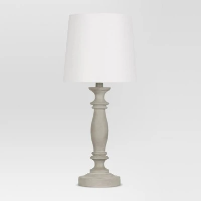 Turned Polywood Table Lamp - Threshold Gray 2 Turned Polywood Table Lamp - Threshold Gray - Image 2