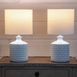 Set of 2 Della Ceramic LED Table Lamps (Includes Energy Efficient Light Bulb) - Decor Therapy White 10 Set of 2 Della Ceramic LED Table Lamps (Includes Energy Efficient Light Bulb) - Decor Therapy White -Desk Lamps sales shop unnamed file 4809