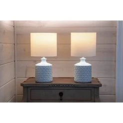 Set of 2 Della Ceramic LED Table Lamps (Includes Energy Efficient Light Bulb) - Decor Therapy White 12 Set of 2 Della Ceramic LED Table Lamps (Includes Energy Efficient Light Bulb) - Decor Therapy White -Desk Lamps sales shop unnamed file 4811