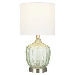 18" Glass Accent Lamp Green - Cresswell Lighting