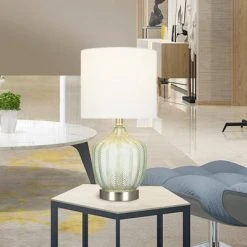 18" Glass Accent Lamp Green - Cresswell Lighting 7 18" Glass Accent Lamp Green - Cresswell Lighting -Desk Lamps sales shop unnamed file 4841