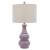 15" x 14" Harper Ceramic Table Lamp Purple (Includes CFL Light Bulb) - Decor Therapy