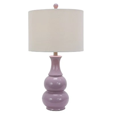 15" x 14" Harper Ceramic Table Lamp Purple (Includes CFL Light Bulb) - Decor Therapy 1 15" x 14" Harper Ceramic Table Lamp Purple (Includes CFL Light Bulb) - Decor Therapy