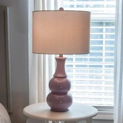 15" x 14" Harper Ceramic Table Lamp Purple (Includes CFL Light Bulb) - Decor Therapy 5 15" x 14" Harper Ceramic Table Lamp Purple (Includes CFL Light Bulb) - Decor Therapy -Desk Lamps sales shop unnamed file 4844
