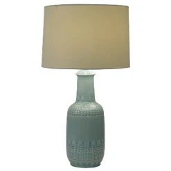 27" Patterned Ceramic Desk Lamp Green - Decor Therapy