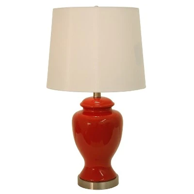 24" Lorren Ceramic Desk Lamp Maroon - Decor Therapy 1 24" Lorren Ceramic Desk Lamp Maroon - Decor Therapy