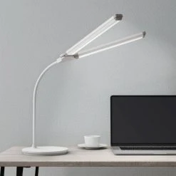 Trademark Global Foldable Lamp-Dual Light Bar with Dimming (Includes LED Light Bulb)