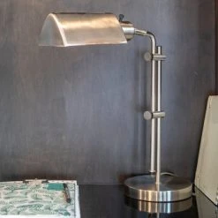 13" Adjustable Pharmacy Table Lamp Brushed Steel - Decor Therapy -Desk Lamps sales shop unnamed file 4953