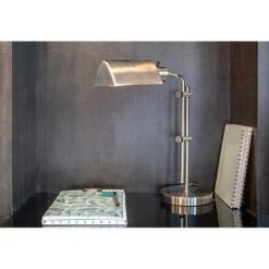 13" Adjustable Pharmacy Table Lamp Brushed Steel - Decor Therapy -Desk Lamps sales shop unnamed file 4955