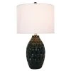 24.5" Ceramic Tamara Faceted Table Lamp Emerald Green - Decor Therapy