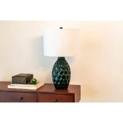 24.5" Ceramic Tamara Faceted Table Lamp Emerald Green - Decor Therapy -Desk Lamps sales shop unnamed file 4964