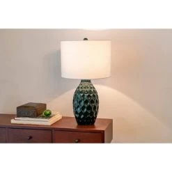 24.5" Ceramic Tamara Faceted Table Lamp Emerald Green - Decor Therapy -Desk Lamps sales shop unnamed file 4965