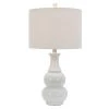 26.5" Harper Ceramic Table Lamp White (Includes CFL Light Bulb) - Decor Therapy
