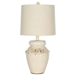 (Set of 2) 24" Marquesa Vase Lamp Cream (Includes CFL Light Bulb) - Safavieh