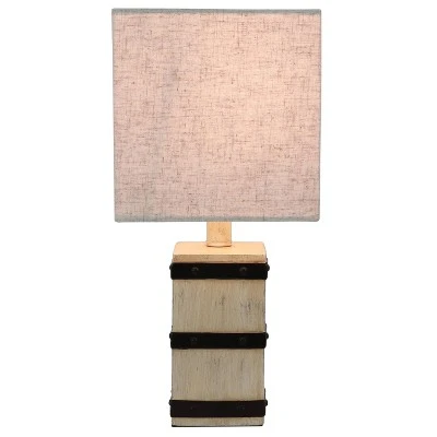 15" Campbell Square Barrel Accent Table Lamp (Includes LED Light Bulb) White - Decor Therapy 1 15" Campbell Square Barrel Accent Table Lamp (Includes LED Light Bulb) White - Decor Therapy