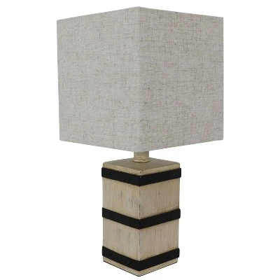 15" Campbell Square Barrel Accent Table Lamp (Includes LED Light Bulb) White - Decor Therapy 2 15" Campbell Square Barrel Accent Table Lamp (Includes LED Light Bulb) White - Decor Therapy - Image 2