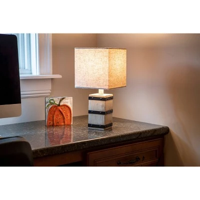 15" Campbell Square Barrel Accent Table Lamp (Includes LED Light Bulb) White - Decor Therapy 10 15" Campbell Square Barrel Accent Table Lamp (Includes LED Light Bulb) White - Decor Therapy - Image 10