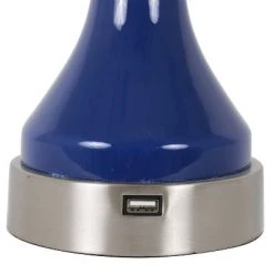 Set of 2 Draper Table Lamp with USB Ports (Includes LED Light Bulb) Blue - Decor Therapy -Desk Lamps sales shop unnamed file 5025