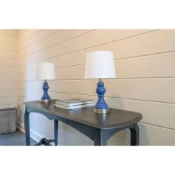 Set of 2 Draper Table Lamp with USB Ports (Includes LED Light Bulb) Blue - Decor Therapy -Desk Lamps sales shop unnamed file 5029